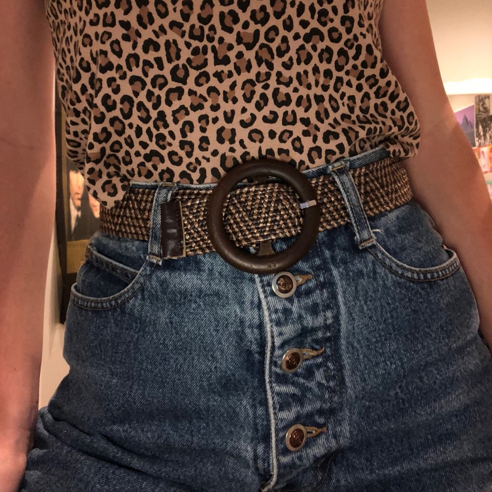 70’s hippie circle buckle woven belt